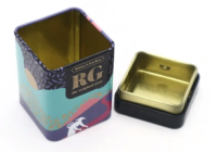 custom small square 25g tea tins box airtight tea tin Alloy Tea Storage Metal Can