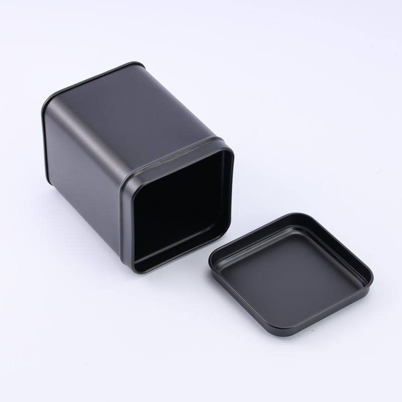 wholesale black square tea tin box tea container herbs and spices packing box