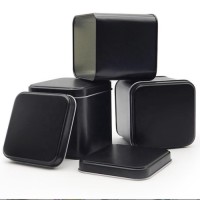 Square tin box black tin can for tea and Turkish delight metal container for jelly drops